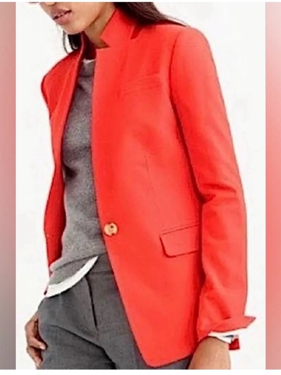 J. Crew Jackets & Blazers - J. Crew Regent Coral-Red Single-Button Women's Blazer